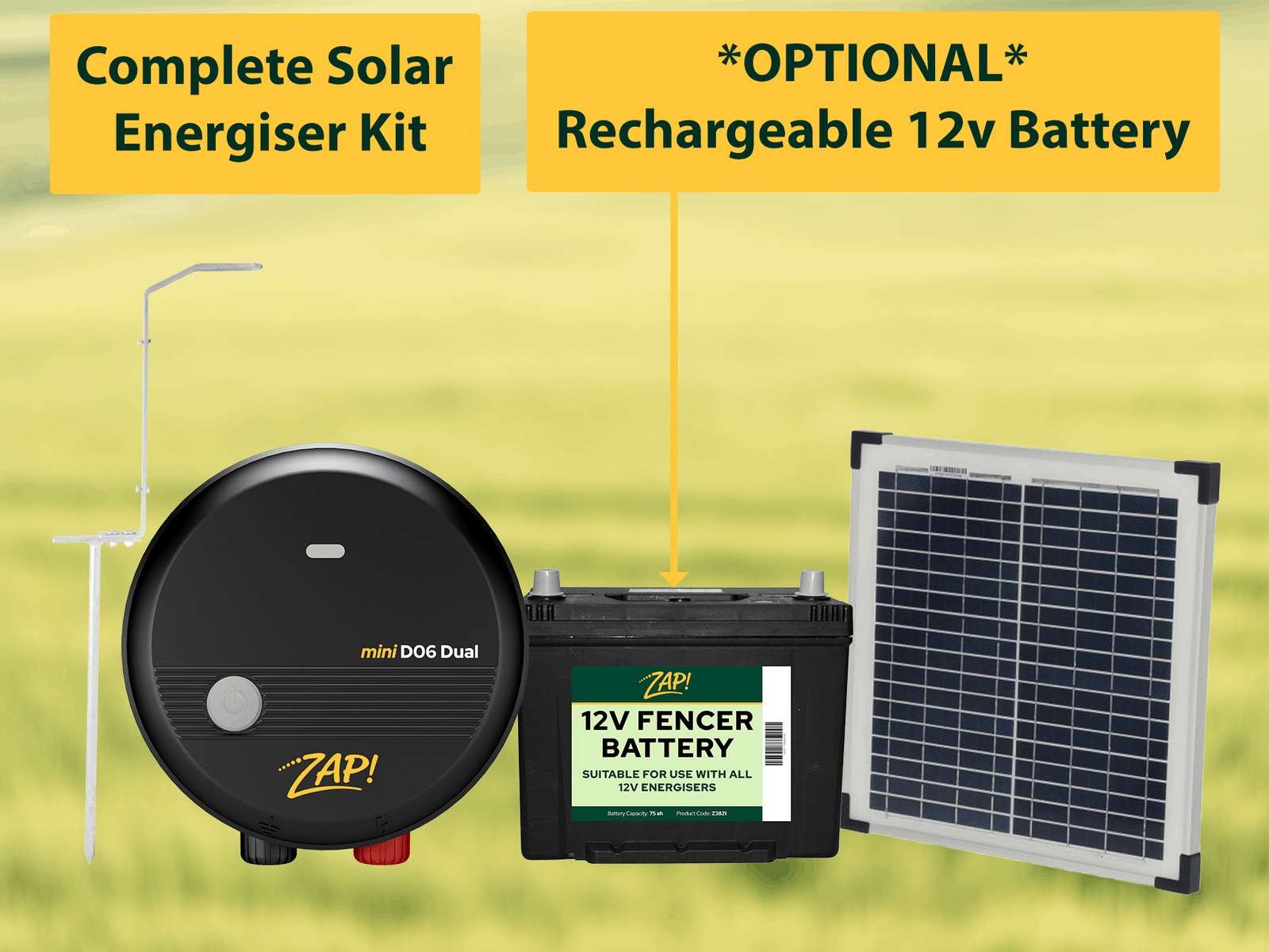 - Mini D06 Solar Powered Energiser - Zap Fencing -
